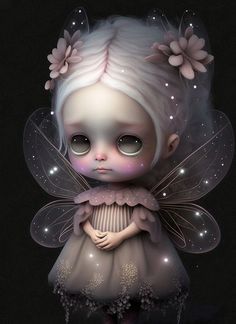 Gothic Crafts, Gnome Pictures, Eyes Art, Elves And Fairies, Big Eyes Art, Fantasy Art Dolls, Living Art, Gothic Dolls, Cute Fairy