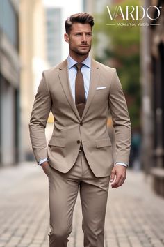 Sand Color Suit Men, 3pcs Suit Men Wedding Top Design, Light Brown Suits For Men, Men’s Tan Suit, Sand Wedding Suit, Light Brown Suits For Men Wedding, Light Brown Wedding Suit, Men Tan Suit, Taupe Suits Wedding Men