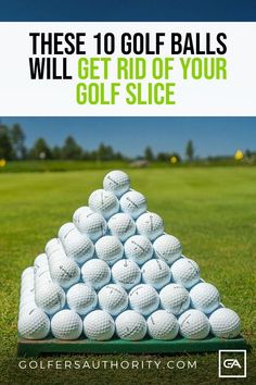 a pile of golf balls sitting on top of a green field with the words 5 reasons you should never give up on your golf round