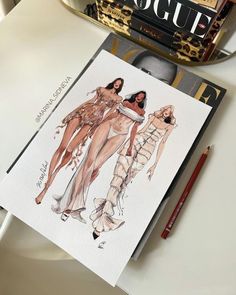 Marina Sidneva Illustration, Watercolor Fashion Sketch, Fashion Studies, Fashion Illustration Portfolio, Fashion Maker, Mirror Palais