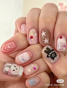 Soda Nails, Ice Cream Nails, Gel Nails Diy, Cream Nails, Pretty Gel Nails, Soft Nails, Cream Soda