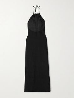 Nili Lotan's 'Lelia' dress is simple but show stopping, thanks to the elegant open back. It's cut from breathable linen-voile to loosely skim your figure. Adjust the halterneck ties to find your perfect fit. Swimsuit Jewelry, Nili Lotan, Black Maxi Dress, Black Media, Jeans Dress, Denim Fashion, Women Collection, Denim Dress, Day Dresses