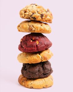 a stack of cookies sitting on top of each other