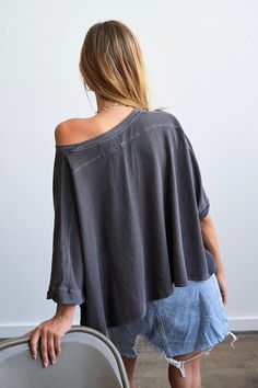 We The Free CC Tee | Free People We The Free Cc Tee, Class Outfits, Peach Nectar, Draped Sleeves, Free People Activewear, People Clothes, Flowy Shirt, Drape Sleeves, Cute Preppy Outfits