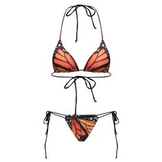 butterfly print bikini set boogzel clothing Summer Party Triangle Swimwear, Adjustable String Swimwear For Summer, Triangle Beachwear Swimwear For Festival, Adjustable T-back Swimwear For Festivals, Summer Festival Swimwear With String Tie, Adjustable Orange Swimwear For Pool, Adjustable Triangle Swimwear For Festival, Adjustable Triangle Swimwear For Pool, Orange Adjustable Triangle Top Swimwear