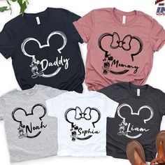 Custom Name Disney Family Vacation Matching Shirts, Mickey and Minnie Head Shirts, Personalized Disney Trip Matching Shirts Where Art Meets Style.  disney family shirt,  disneyworld shirt,  disney vacation,  disneyworld shirts,  disney womens tee,  disneyland shirt,  disney matching,  family disney trip,  mickey and minnie,  disney park shirt,  disney group shirt,  personalized shirts, custom disney shirt ... Disney Shirt Ideas Family Vacations, Disney Shirts For Family Vacation, Matching Family Disney Outfits, Disney Family Trip Shirts, Family Disney Shirts Ideas, Vacation Matching Shirts, Disney Family Outfits, Custom Disney Shirts, Disneyland Shirt