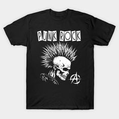 Punk Rock design perfect for any Punk Rockers out there who love punk Music and the Punk genre, or for anyone going to see a Punk band at a punk rock concert or festival. -- Choose from our vast selection of Crewneck and V-Neck T-Shirts to match with your favorite design to make the perfect graphic T-Shirt. Pick your favorite: Classic, Boxy, Tri-Blend, V-Neck, or Premium. Customize your color! For men and women. Alternative Skull Graphic Print T-shirt, Edgy Skull Graphic Print T-shirt, Rocker T-shirt With Band Logo, Edgy Halloween T-shirt For Alternative Fashion, Skull Screen Print T-shirt For Concerts, Punk Skull Print T-shirt For Streetwear, Rock Style T-shirt With Band Logo For Music Festivals, Punk T-shirt For Halloween Streetwear, Edgy Skull Print T-shirt For Alternative Fashion