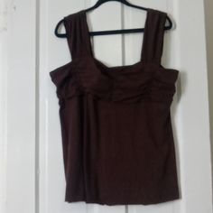 New With Tags, Ladies Top, In A Chocolate Color, (Brown), Sleeveless, Square Neck, Ideal For Summer Time, 95% Cotton, 5% Spandex, Size 2x. Brown Stretch Sleeveless Tank Top, Brown Stretch Sleeveless Camisole, Brown Stretch Tank Top, Fitted Brown Sleeveless Tank Top, Brown Fitted Tank Top, Brown Sleeveless Top With Built-in Bra, Casual Brown Stretch Camisole, Sleeveless Brown Top With Built-in Bra, Fitted Brown Sleeveless Blouse