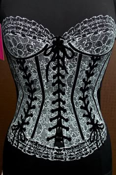 Corset Black And White Corset, White Corset, Pretty Lingerie, Black Corset