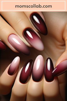 For the confident woman ready to embrace her inner boss and exude luxury with every gesture, we present unparalleled mob wife nail designs Burgundy Acrylic Nails, Unghie Sfumate, Nails Ombre, Ombre Nail, Ombre Nail Designs, Makijaż Smokey Eye, Mob Wife, Pink Nail, Luxury Nails