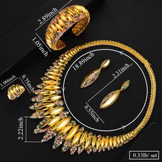 CZ Jewelry- 4PCS Luxury African Jewelry Set For Women Wedding Party Dubai Bridal Jewelry Sets 2022 Necklace Earring Bracelet Ring SetModel Number:4001233813631 Style: High Quality Fashion Jewelry Jewelry Set Pakcage list 1 pair earring ;1pc necklace;1pc ring;1pc bangle Material: 18K Gold/White Gold Plated +100% AAA Cubic Zirconia Diamond Wearing Occasion: Daliy Wear / Party / Anniversary / Wedding Gift for: Girl friend / Wife / Mom / Yourself This jewelry accord with the eu environmental requirements 100% 18K Gold/White Gold Plated Wedding Jewelry Set For Women AAA CZ Imitation Diamond Engagement Jewelry Set Elegant Multicolor Evening Sets, Elegant Multicolor Jewelry Sets For Weddings, Elegant Multicolor Party Sets, Gold Bridal Sets For Party, Elegant Multicolor Wedding Sets, Elegant Multicolor Bridal Necklace For Party, Formal Multicolor Bridal Necklace, Multicolor Bridal Necklace For Party, Bracelet Ring