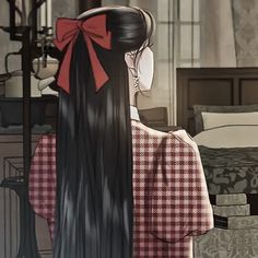 An Anime, Black Hair, Red, Hair, Anime