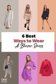 How to Wear A Blazer Dress Ways To Wear A Blazer, Blazer Dress For Women, Blazer Dress Outfits, Chic Work Outfit, Women Right