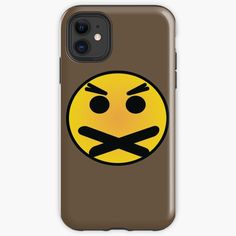 a phone case with a smiley face and crossed arms on it iphone case / skin