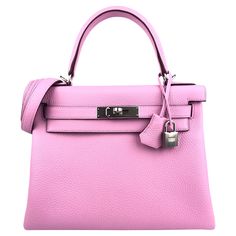 New 2022 RARE Hermes Kelly 28 Mauve Sylvester Palladium Hardware. NEW U STAMP 2022. Includes all accessories and Box. Shop with confidence from Lux Addicts. Authenticity Guaranteed! Hermes Kelly 28, Design Bag, Handle Bag, Bags Shoes, Pink Leather, Fashion Handbags, Top Handle, Bags Designer, Top Handle Bag