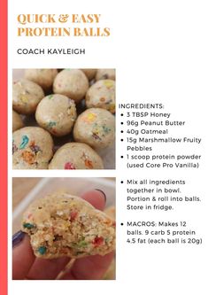 the instructions for how to make quick and easy protein balls