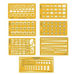 six different types of plastic model parts for the game, including an array of shapes and sizes