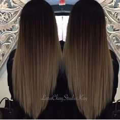 ombre Black To Light Brown Hair Ombre, V Haircut For Long Hair, Ombre Hair Dark, Dyed Hair Pastel, Dyed Hair Purple, Long Hair Color, Brown Blonde Hair