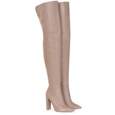 Shop Nude Classic Pointed Toe Block Heel Woman Thigh High Boots color Nude for Anniversary, Party, Red Carpet with worldwide Free shipping & Free return. Thigh High Combat Boots, Fashion Cowboy Boots, Winter Fashion Boots, Thigh High Boots Heels, Winter Shoes For Women, Pointed Toe Boots, Boots Women Fashion, Black High Heels, Sergio Rossi