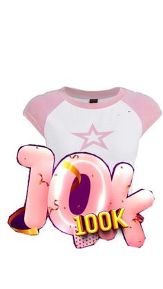 a pink and white shirt with the word jok on it's chest, in front of an image of a star