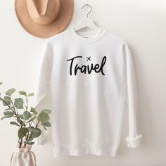 Cute and Simple Travel Sweatshirt Mrs Sweatshirt, Minimalist Shirts, Sweatshirt Cute, Mama Shirt, Unisex Sweatshirt, Tennessee, Brave, Clothing And Shoes, Sweat Shirt