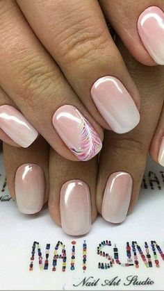 Feather Nails, Mauve Nails, Nagellack Trends, Pretty Nail Art, Fancy Nails, Short Acrylic Nails, Manicure E Pedicure, Nail Polishes