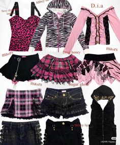 Agejo Gyaru Clothes, Gyaru Outfit Board, Agejo Gyaru Outfit, 2000s Patterns, Gyaru Fashion 90s, Gyaru Wardrobe, Rokku Gyaru Fashion, Agejo Gyaru Fashion, Gyaru Tops