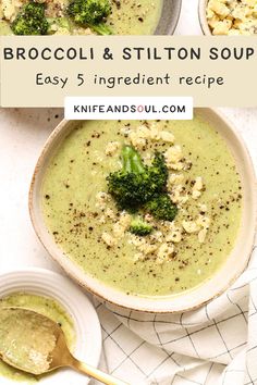 broccoli and stilton soup with text overlay