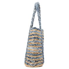 Beyond the ubiquitous straw tote bag. The Ally bag has a unique design with a combination of colors that make it versatile for any kind of use. It features a spacious interior and comfortable shoulder handles for warm weather adventures. Blue Straw Tote Bag, Woven Jute Bucket Shoulder Bag, Casual Shoulder Bag With Natural Fiber, Daily Use Jute Bucket Shoulder Bag, Casual Jute Bucket Bag For Shopping, Blue Straw Tote Shoulder Bag, Straw Hobo Bucket Bag For Daily Use, Casual Jute Bucket Bag With Handles, Casual Jute Bucket Beach Bag