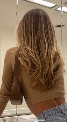 Highlight Inspo Blonde, Haircut Ideas For Blonde Straight Hair, Butterfly Haircut 2022 Medium Straight, Chunky Highlight Balayage, Golden Brown Blonde Balayage, Flattering Layered Haircuts, Thick Long Layered Hair With Curtain Bangs, Natural Looking Blonde Highlights On Brown Hair, Dimensional Layers Hair