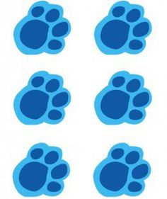 blue paw prints on a white background, each with different shapes and sizes to choose from