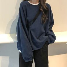 Casual Autumn Winter Thick O-Neck Woman Sweatshirts Mode Harajuku, Womens Sweatshirts Fashion, Gray Hoodies, Chic Sweatshirt, 일본 패션, Striped Sweatshirts, Inner Circle, Winter Sweatshirt, Striped Hoodie