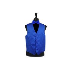 "Brand New Men's Tuxedo Vest with bowtie.  Full back vest with similar color as the front color.  It has an adjustable buckle for find adjustment to the waist size.  Bowtie can fit up to approximately 20\" neck size.  There Two decorative front pocket." Elegant Formal Vest With Ties, Classic Formal Vest With Ties, Classic Fitted Vest With Ties, Blue Sleeveless Suits For Formal Occasions, Blue Sleeveless Formal Suits, Fitted Sleeveless Vest With Ties, Fitted Blue Vest For Party, Elegant Blue Vest For Party, Formal Sleeveless Blue Vest