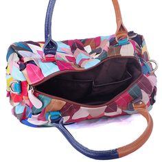 Quality Leather Fashion Colorful Random Spliced Handbag Casual Shape: Barrel-shaped - Handbags Type: Shoulder BagsTypes of bags: Shoulder & Handbags - Main Material: Genuine LeatherGenuine Leather Type: Sheepskin - Closure Type: ZipperHardness: SOFT - Exterior: Silt PocketStyle: Casual - Lining Material: Organic CottonPattern Type: Patchwork - Number of Handles/Straps: SingleInterior: Cell Phone Pocket - Interior: Interior Zipper PocketItem Type: Handbags - Lining texture: Cottonbag inner struct Multicolor Patchwork Satchel Shoulder Bag, Multicolor Patchwork Tote Satchel, Colorful Patchwork Shoulder Bag For Daily Use, Colorful Patchwork Shoulder Bag For Everyday Use, Multicolor Patchwork Satchel For Daily Use, Multicolor Patchwork Satchel Bag, Daily Use Multicolor Patchwork Satchel, Multicolor Patchwork Satchel For Everyday Use, Colorful Patchwork Bags For Daily Use