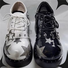 Platform Star Applique Buckled Lace Up Shoes Size 35 36 37 38 39 Foot Length Forefoot Width Heel Height 22-22.5 8.5 5-8 22.5-23 8.5-9 5-8 23-23.5 9 5-8 23.5-24 9-9.5 5-8 24-24.5 9.5-10 5-8 measurement is cm.Product... Star Applique, Diy Outfits, Dr Shoes, Shoe Inspo, New Rock, 영감을 주는 캐릭터, Pretty Shoes, Dream Shoes, Star Girl