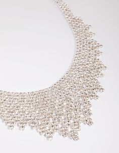 Dazzle with diamantes! This lovely necklace will add some serious sparkle to your look. It boasts a diamante-embellished design on a silver-toned setting. Wear it to add an elegant flair to any outfit or affair. Length: 37cm + 8.5cm extension chain Pendant: 55mm (L) x 200mm (W) Weight: 33g Weight: 43.1g | Lovisa Silver Cup Chain Statement Necklace Glamorous Metal Rhinestone Necklace For Evening, Glamorous Silver Beaded Rhinestone Necklace, Luxury Silver Statement Crystal Necklaces, Luxury Silver Rhinestone Statement Necklace, Piercings Nose, Fashion Jewellery Online, Nose Piercings, Rhinestone Statement Necklace, Bold Earrings