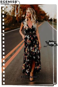 Irregular Sleeveless Printed Dress with A Backless Back Printed Dress, Women's Fashion Dresses, Fashion Dresses, Black