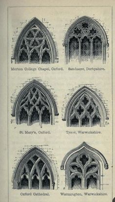 an old book with different types of windows