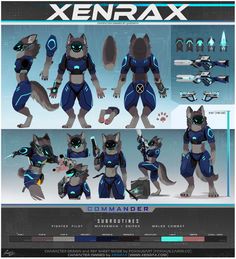 the character sheet for x - trax's upcoming animated movie, commander wolf