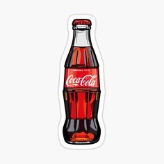 a bottle of coca cola sticker on a white background