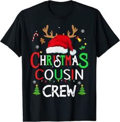 cousin crew christmas santa squad reindeer party boys girls T-Shirt Review Clothing, Faith Tees, Party Funny, Matching Pajamas, Graphic Apparel, Boy Party, Top Fashion Brands, Christmas Pajamas, Summer Tshirts