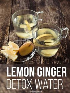 Top 24 delicious detox water recipes to cleanse your body Ginger Infused Water, Lemon Ginger Detox Water, Ginger Detox Water, Lemon Ginger Water, Ginger Detox, Ginger Water