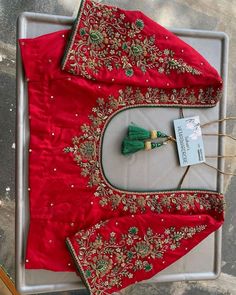 Red Blouse Design, Engagement Goals, Magam Work Designs, Blue Blouse Designs, Latest Blouse Designs Pattern