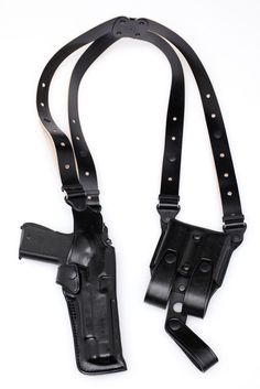 Premium VERTICAL Leather Shoulder Holster Set - www.Holsterama.com Tactical Holster, Tac Gear, Combat Gear, Mens Accessories