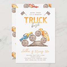 a birthday card for a monster truck driver