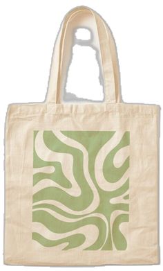 Green Beachy Tote Bag, Retro Green Tote Shoulder Bag, Retro Green Tote Bag, Retro Graphic Print Canvas Tote Bag, White Graphic Print Tote Bag, Modern Retro, Print Tote, Printed Tote Bags, Tote Bag Design