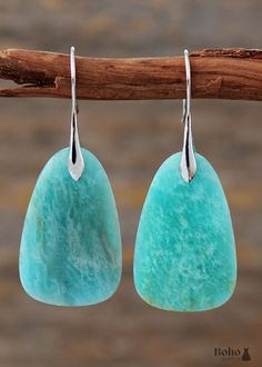 Boho Earrings, Dangle Earrings, Mint Amazonite for just $20.99. #boho #friends #maxidress #me #picoftheday #follow #marriage #cute #fashion #tbt Turquoise Stone Earrings, Jade Design, Amazonite Earrings, Stone Dangle Earrings, Amazonite Stone, Mint Blue, Styl Boho, Vintage Turquoise, Stone Earrings