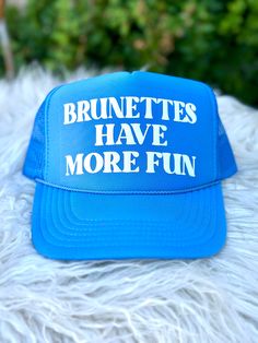 One size fits all trucker hat. Made with professional grade puff vinyl. Message us for custom requests! Trucker Hat Women, Fun Summer Trucker Hat, Christmas Hats Ideas, Trendy Trucker Hats, Trucker Hats, Funny Trucker Hats For Women, Trucker Hat Funny, Cute Trucker Hat Sayings, Customizable Funny Trucker Hat