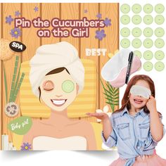 PRICES MAY VARY. If you are still worried about the lack of fun at the spa party supplies for girls, then come and see this girls spa party games! The larger poster size will also bring you a more enjoyable experience. SPA DAY PARTY GAMES - Includes large size poster(23 x 28 inch), white and pink blindfold, stickers for 24 guests, 6pcs adhesive tape, record card and pen. HOW TO PLAY - Paste the poster on the wall with adhesive tape, then wear the eye mask, turn three times, take a sticker and pi Spa Party Games, Party Games For Girls, Spa Party Activities, Record Card, Spa Games, Spa Day Party, Party Stations, Girls Party Games, Kids Spa Party