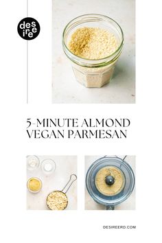 the recipe for 5 minute almond vegan parmesan